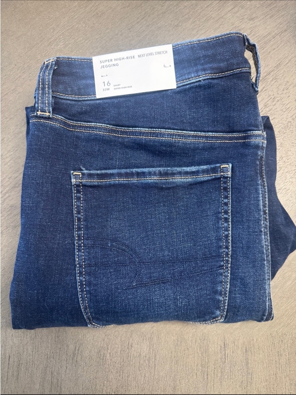 American Eagle Super High-Rise Next Level Stretch Dark Wash Jeggings - Blue